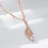Rose Gold Color Leaf Long Pendant Necklace For Women Fashion Natural Zircon Accessories Daily Fine Jewelry