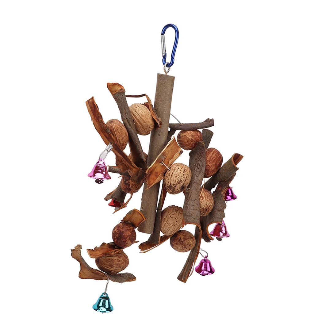 Parrot Chewing String Safe Healthy Hanging Bird Bite Toy with Bell and Hook for Birds Parrots