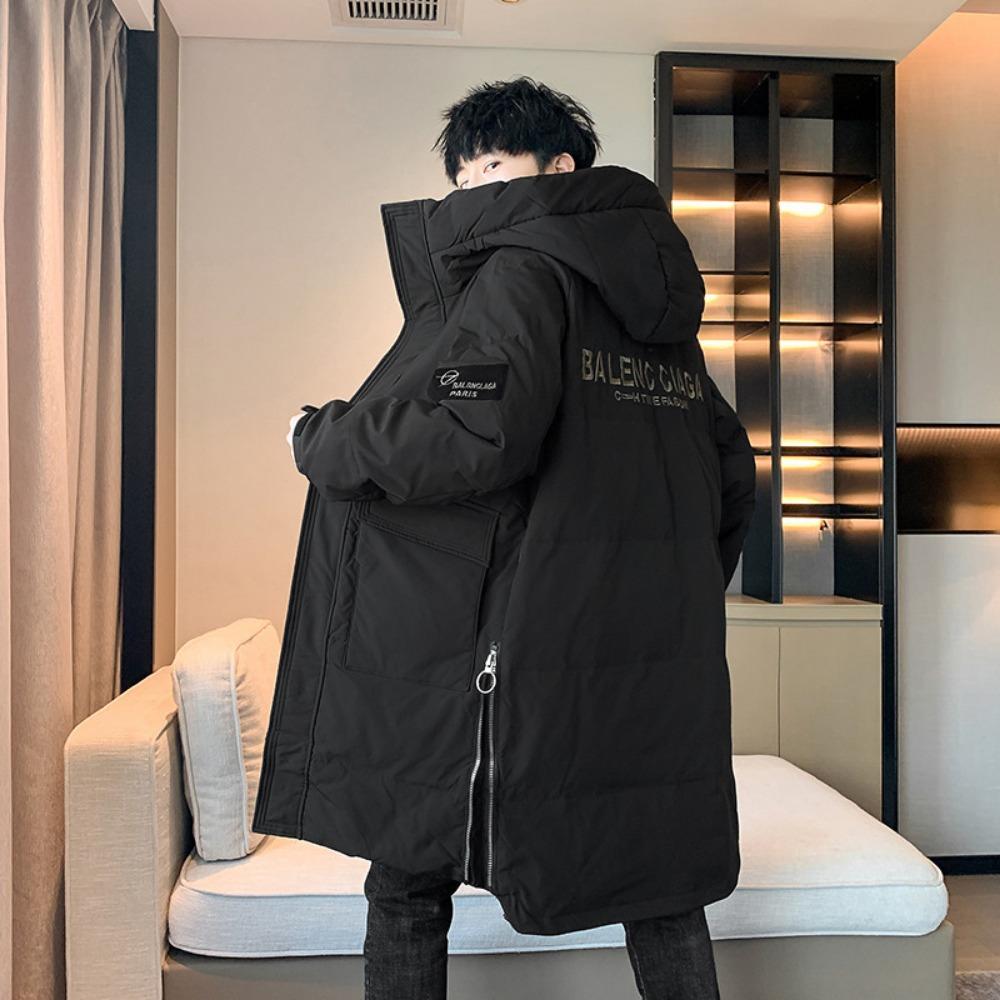 Medium and long down jacket men's winter, pie overcome thickened warm and cold jacket