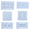 1PC Switch Board Silicone Mold Socket Panel Casting Mold Double Hole Square Single Hole Rectangle for DIY Handmade