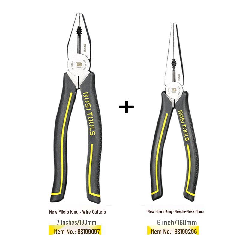 King Multifunctional Pliers: 6-inch & 8-inch Industrial Grade Needle-Nose and Diagonal Wire Cutters for Electricians
