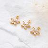 10*11MM 18K Gold Color Brass with Zircon Flowers Charms Pendants Jewelry Making Supplies Diy Necklaces Findings Accessories
