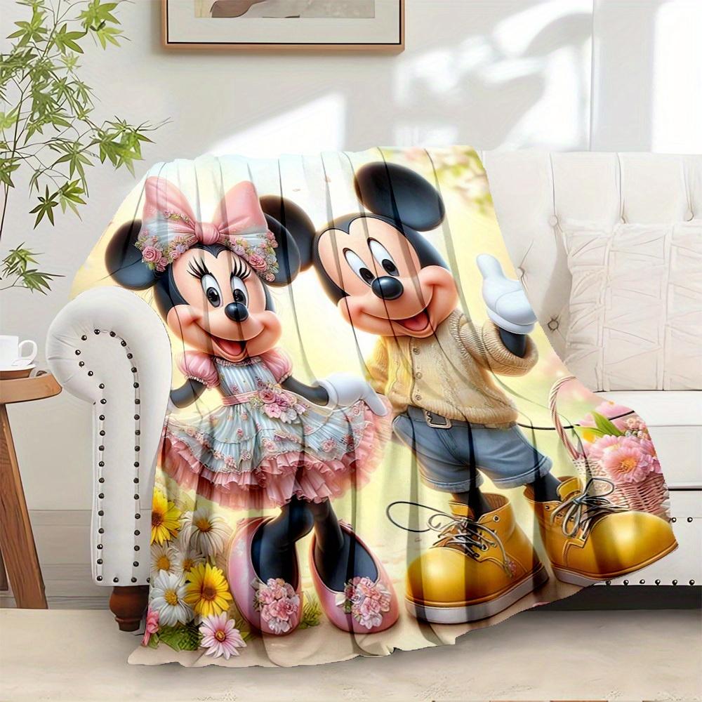 1pc Flannel Minnie Mouse Floral Bedding Throw Blanket Sofa Cover Gift 75x90cm