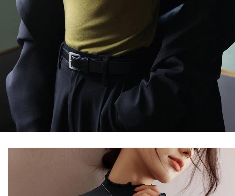Women's Stylish High-Neck Ruffled Long Sleeve Top - Slimming and Flattering for Autumn/Winter