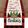 Christmas Table Runner Santa Tree Print 2026 New Year Party Festive Dining Table Decor Xmas Tablecloth