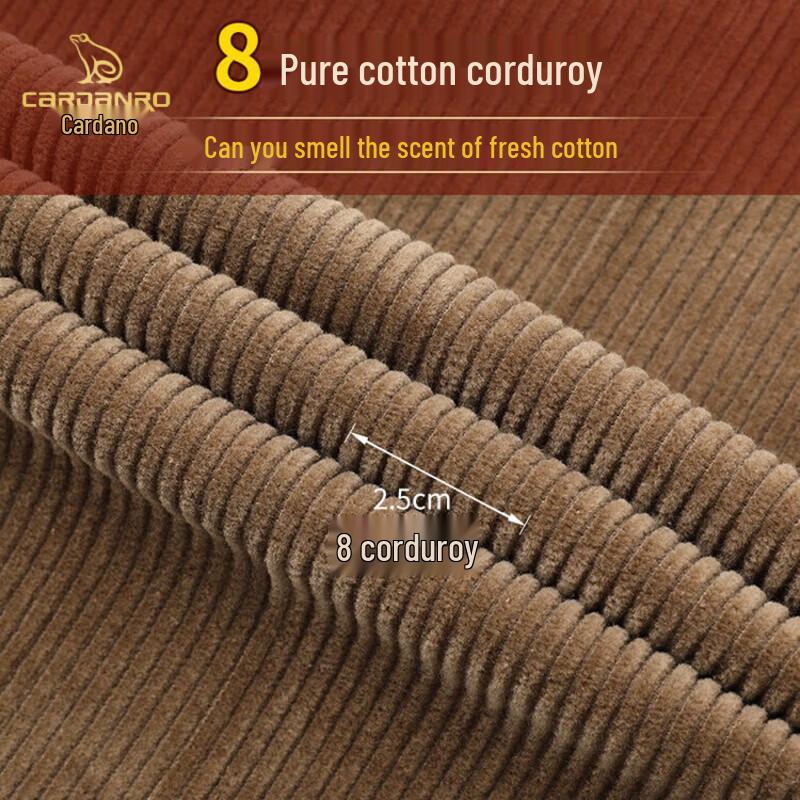 CARDANRO Men's Cotton Corduroy Business Casual Trousers - Thickened Warm Fleece