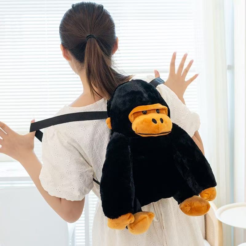 32cm Neuer Gorilla King Kong Rucksack Simulation Gefülltes Plüschtier Puppe Cartoon Anime Niedlich Kindergeburtstagsgeschenk Lustige Puppe