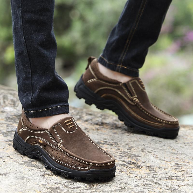 Retro Hakiki Deri Kadın Flats Ayakkabı El Yapımı Yuvarlak Ayak Dantel-up Yumuşak Tabanlar Rahat günlük ayakkabı