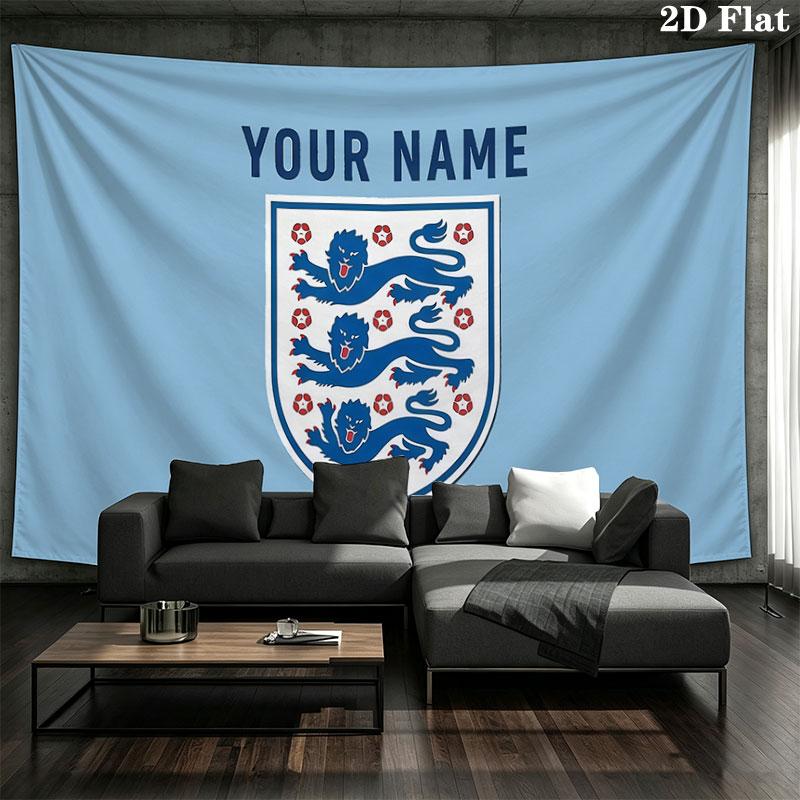 Custom Name,England Wall tapestry, aesthetic printed fabric blanket, suitable for bedroom, living room, and home decor.