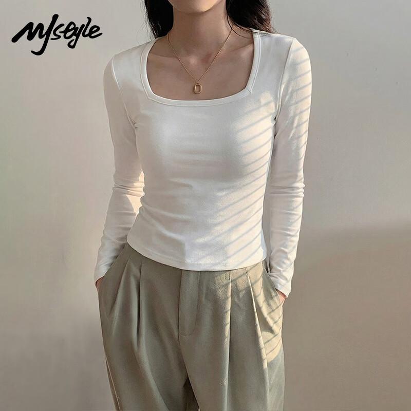 

MJ STYLE Square Collar Short Sleeve T-shirt S