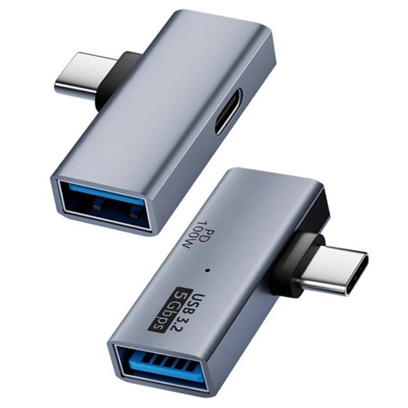 Portable Aluminum Alloy Type C Dock 100W Fast Charge USB A Port 10GB/s Data Transfer Tablet Multiple Device Connection