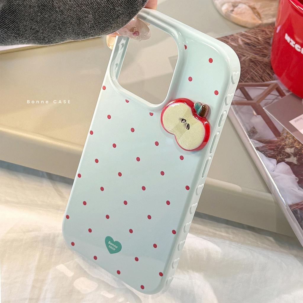 Red Dots Apple 17 Mobile Phone Case Iphone16promax Suitable for 12 Anti-fall 14 Three-dimensional 13 Small Fresh 15