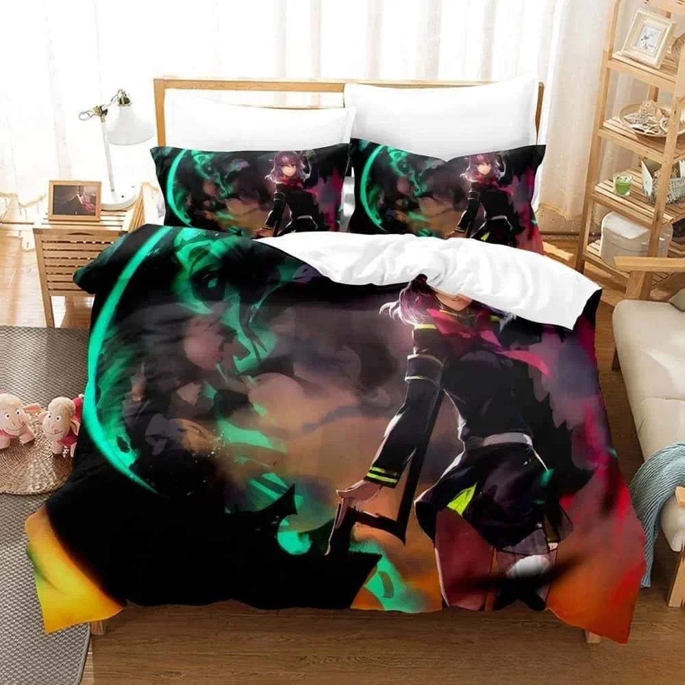 3D  Seraph of the End Printed Bed Set Duvet Cover Pillowcase Bedding Set Bed Linen Sheet Quilt Cover Full Queen King Size