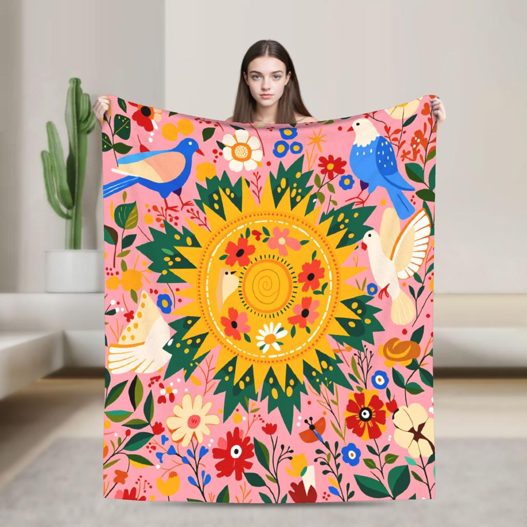 Colorful Floral and Animal Plush Blanket Kids Adult Flannel Throw Blanket Decor Soft Custom Quality Bedspread Birthday Gift