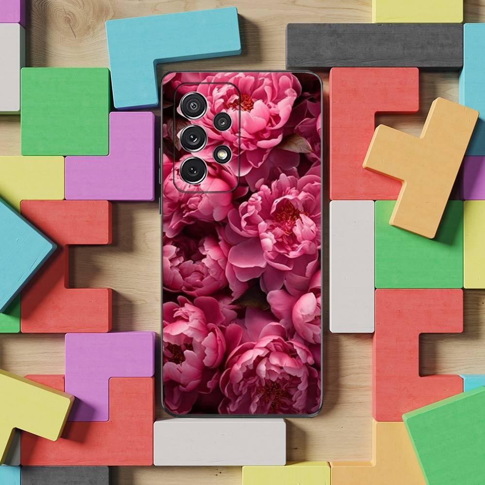 

Pink Purple Peony Elegant Phone For Samsung S22,Ultra,S25,S24,S23,FE,Plus,S21,S20,Lite,S10,S9,Soft Silicone Black SamsungS24ULTRA