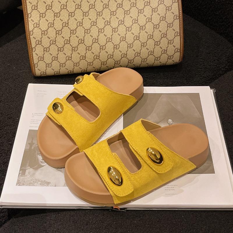 Summer fashion simple casual wind outside wear thick bottom parallel bar Velcro cool slippers