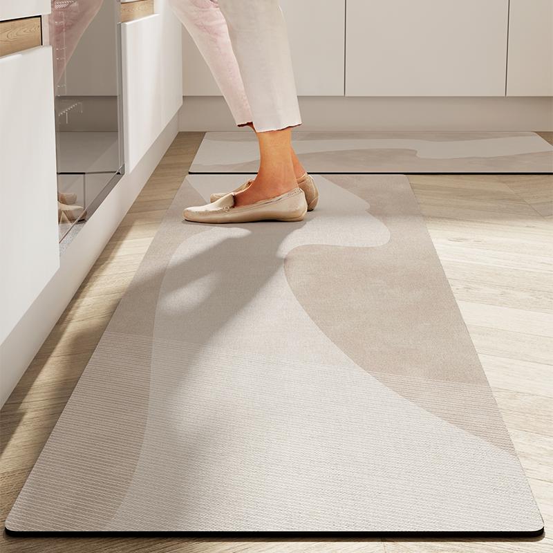 Floor Mat for Kitchen Waterproof Non-slip Oil-proof Carpet Minimalist Line Texture Long Size Rugs Entrance Home Decoration Mats
