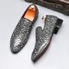 Lyxiga Läderskor för Män Bröllopsfest Nattklubb Tryckta Herr Klassiska Loafers Mockasiner Män Utomhus Körning Flats