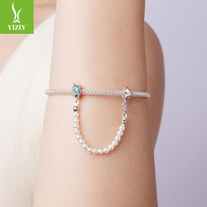 Turtle Starfish Pearl Silicone Positioning Safety Chain Exquisite And Elegant S925 Sterling Silver Bracelet Beaded