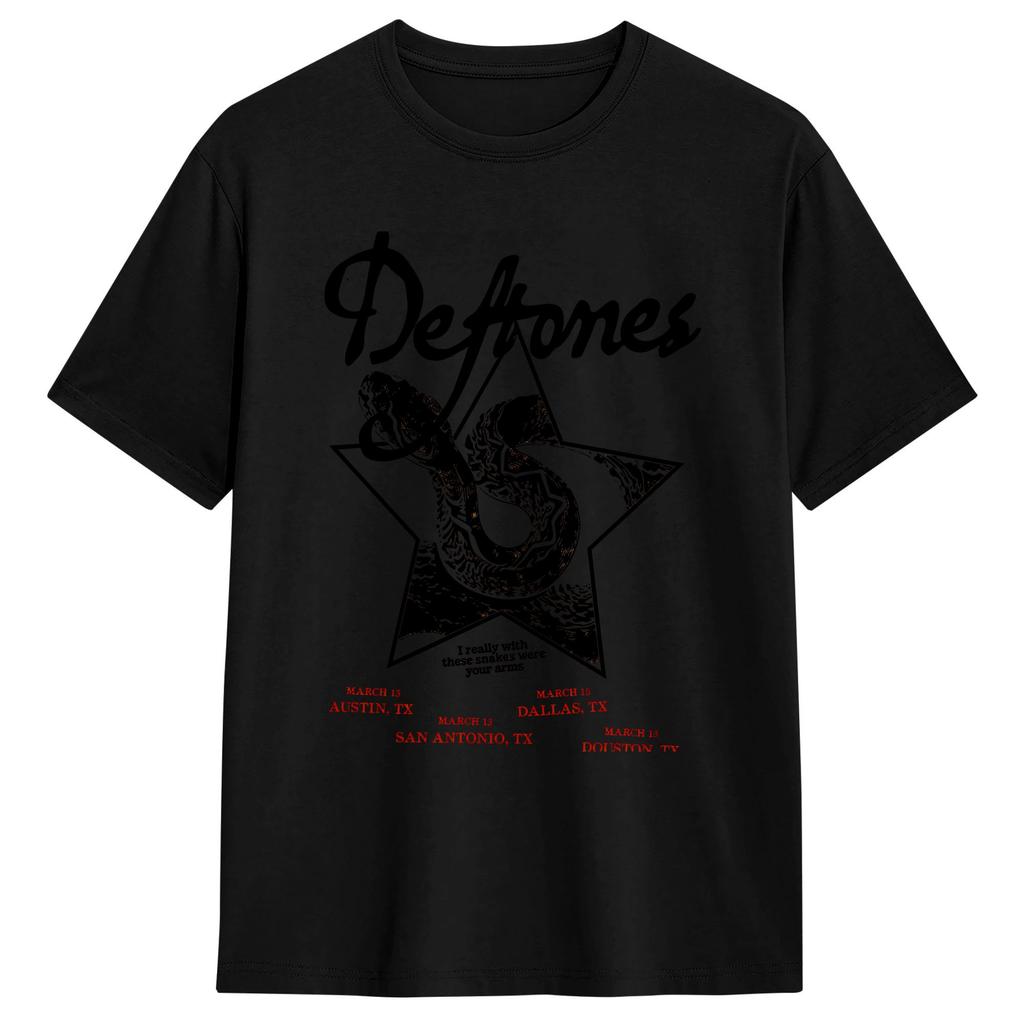 Deftones Snake TShirts Men Novelty 100 Cotton Tee Shirt O Neck Short Sleeve T Shirt Plus Size Clothes