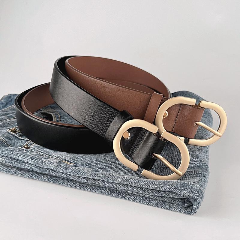 Top Layer Cowhide Genuine Leather Women's Belt Simple and Versatile Women's Casual Pants Jeans Women's Belt