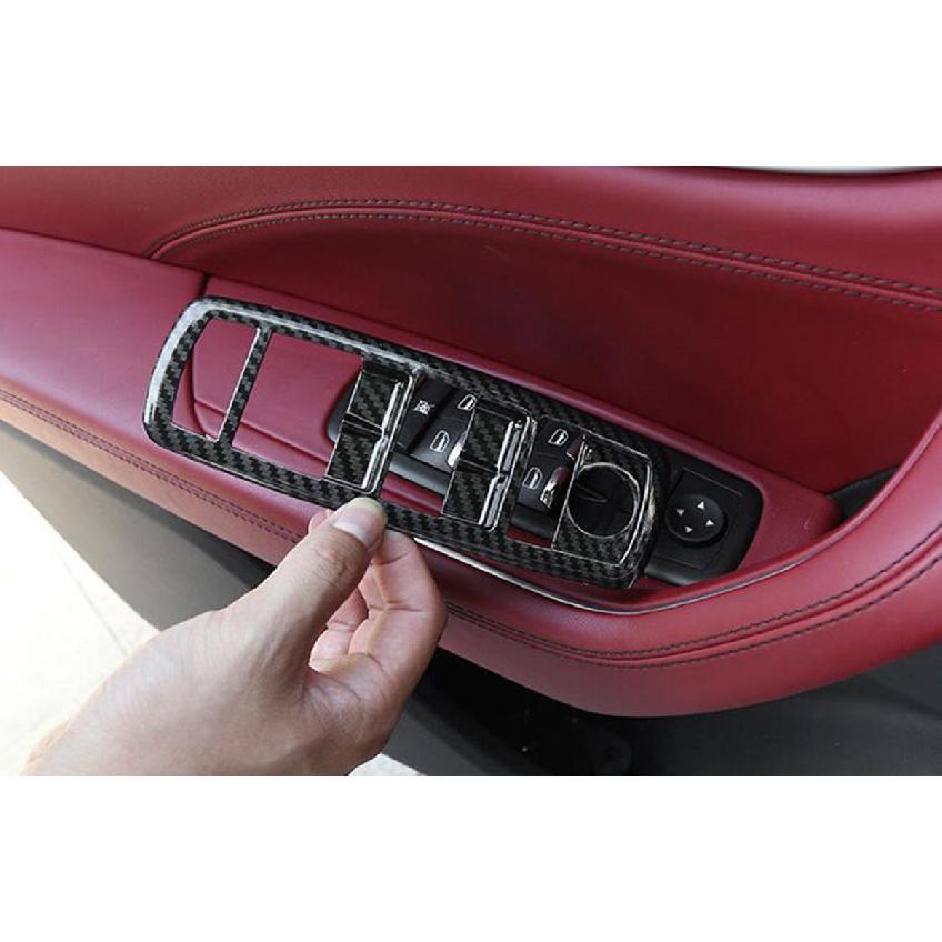 Car Door Window Glass Lift Button Panel Trim Cover Compatible with Maserati Levante 2016-2021 Ghibli 2014-2021 Front and Rear Doors Armrest Window