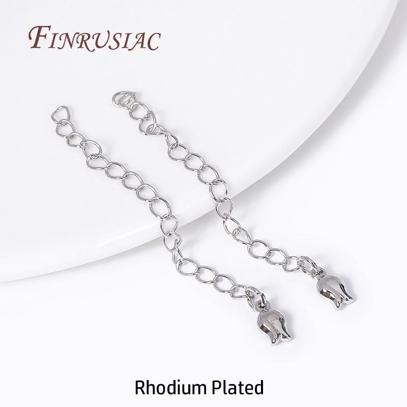 18K Gold Plated Brass Metal Extension Chains Bracelet Necklace Extend Tail Chains Connectors DIY Jewelry Making Findings