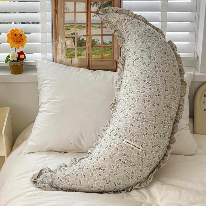 Cotton & Linen Moon Pillow: Baby Soothing, Washable, Pregnancy Support