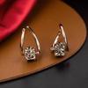 Light luxury niche design, high-end earrings, small and exquisite rotatable zircon ear buckles, retro temperament, versatile earrings.
