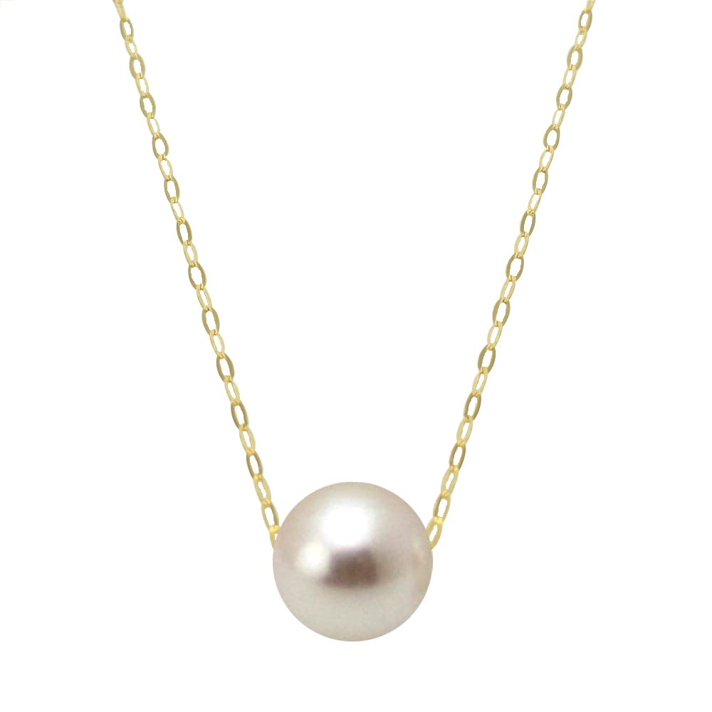 K18 Akoya Pearl Necklace with Hanadama Certificate 18K Pearl 1 8mm [Hana Kirari] 8.0mm (High-Quality Pearl) / Necklace, Pearl, (18K)