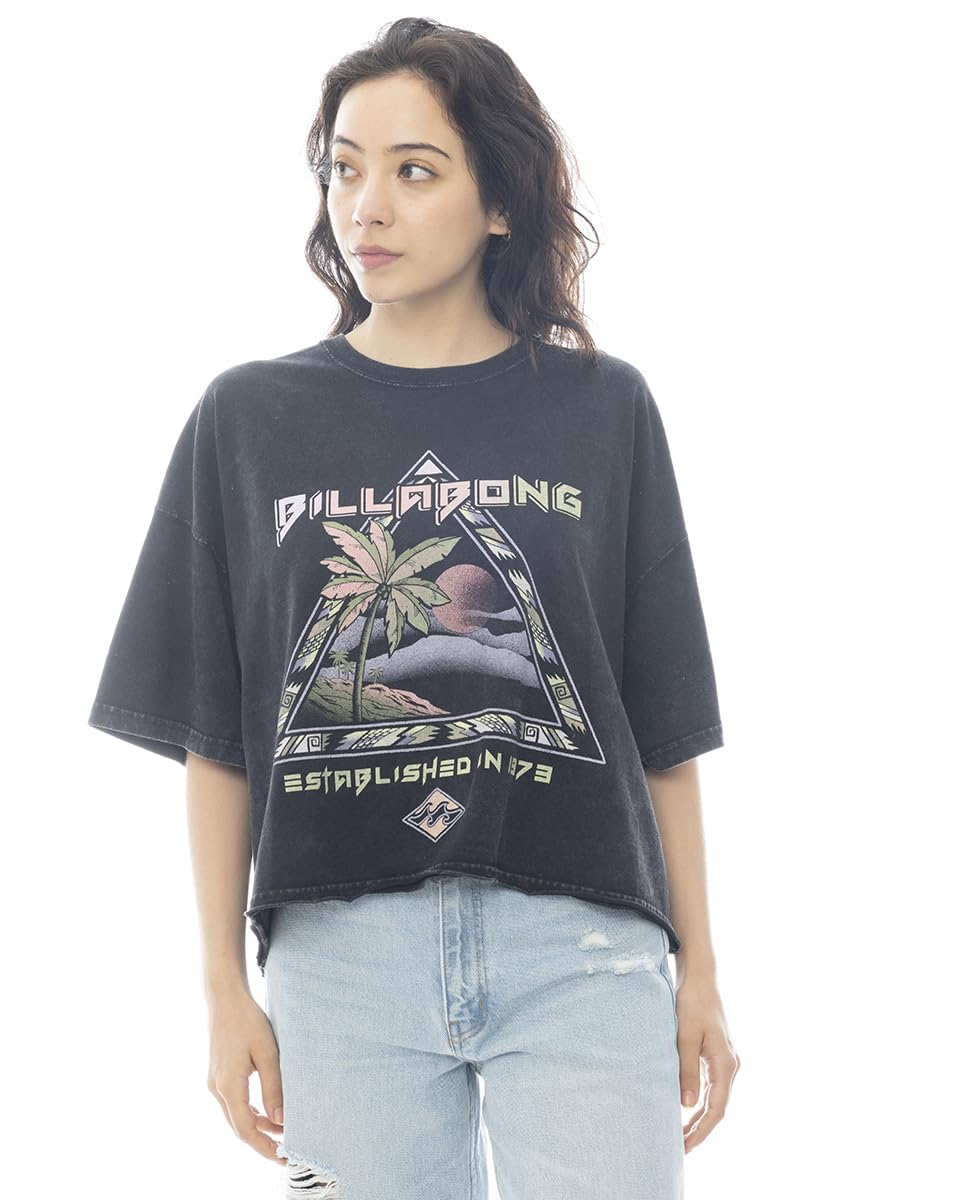 

Billabong Modern Graphic Wide Loose Cropped Tee Women s