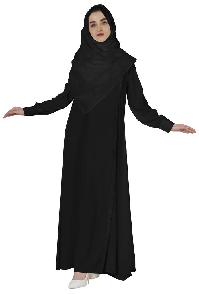 Bimba Women Islamic Prayer Dress With Hijab Cuff Sleeves Traditional Muslim Abaya