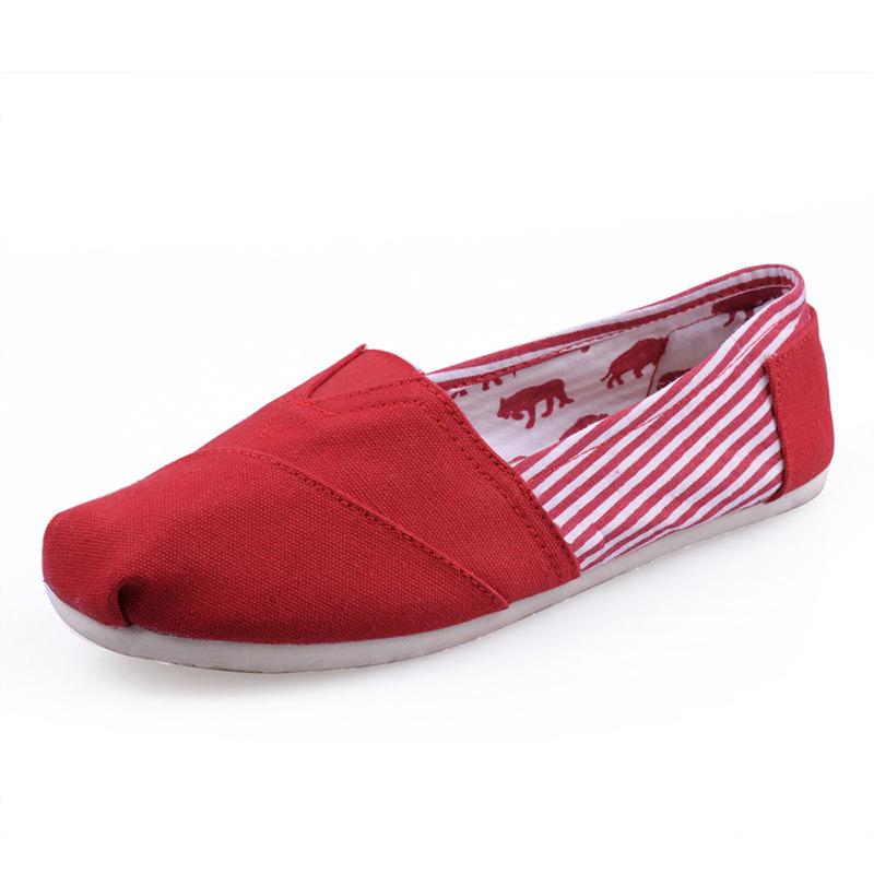 Unisex Solid Color Canvas Slip-On Shoes - Casual Mary Janes
