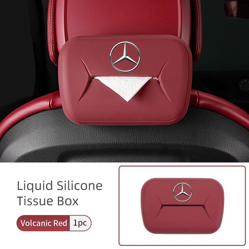 

Liquid Silicone Material Tissue Bag Headrest Suspend Tissue Box For Mercedes Benz CLK GLC W212 C200 C300 W203 W204 W205 W169