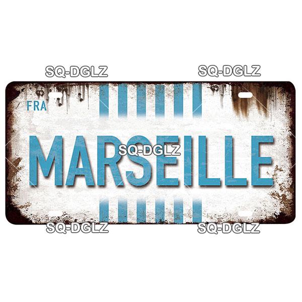 [SQ-DGLZ] Vintage France City Metal Sign Tin Sign Licenses Plate Decor Plaque Metal Vintage Bar Pub Club Home Wall Decoration