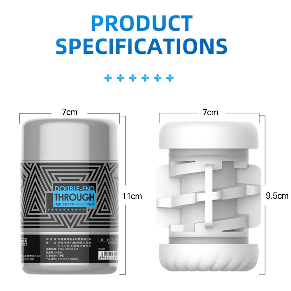 Doppelter Offener Penetrationskanal Männlicher Manueller Masturbator Penis Trainer Prostata-Massagegerät Verzögerte Ejakulation Sexspielzeug Für Männer