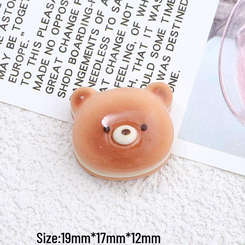 Cartoon Bear Bread Resin Accessories: DIY Jewelry, Hairpins, Shoe Buckles, and Cream Glue Decor