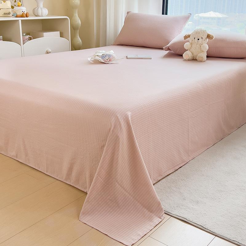Plain Skin-friendly Sheets for Home Simple Ins Style Mattress Protector Minimalist Solid Color Student Dormitory Washed Sheets