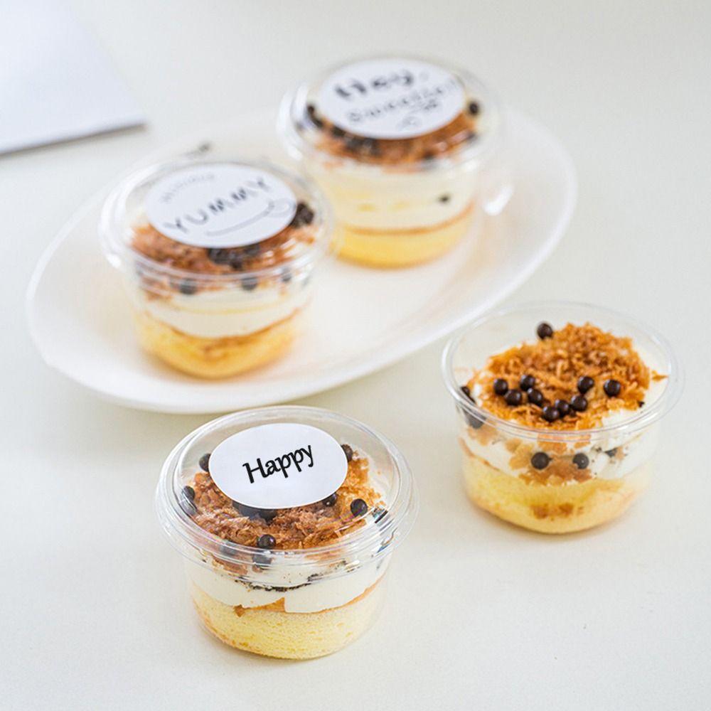 50PCS Plastic Material Salad Cups Transparent Bowl Dessert Cups Yogurt Cup  Coconut Milk Jelly