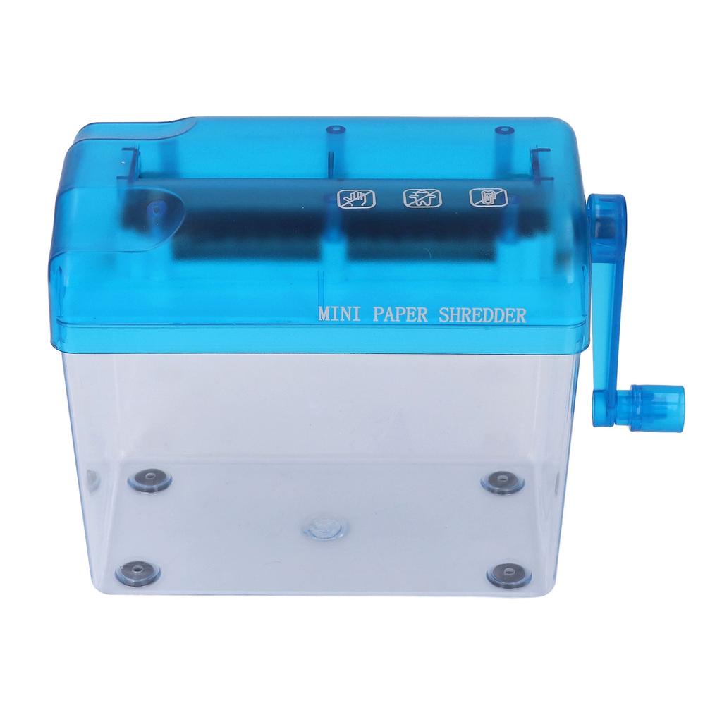 Manual Shredder Strip Cut Shredding Machine Desktop A6 Paper Cutting Tool for Office School Home Use Blue