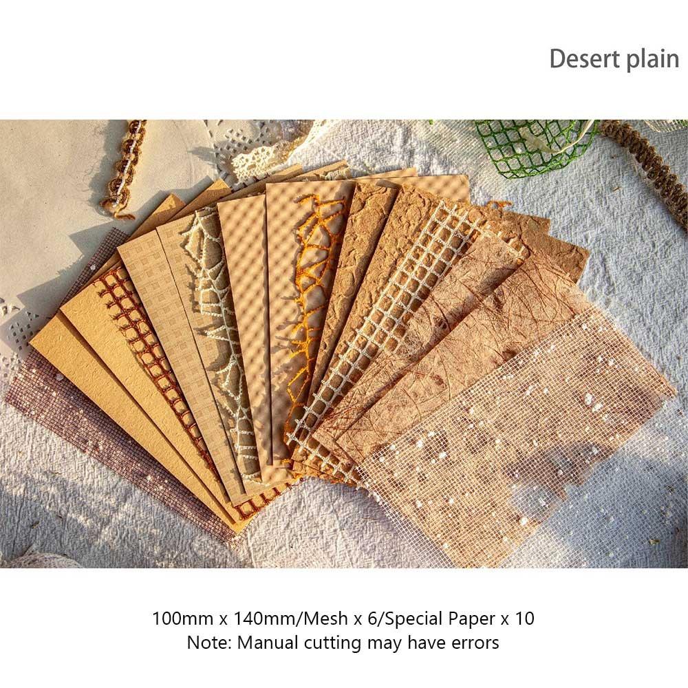 16 ks Sada na scrapbooking z více materiálů Speciální papír Síťka Dekorace do scrapbooku DIY doplňky Materiál na deník Ozdoba
