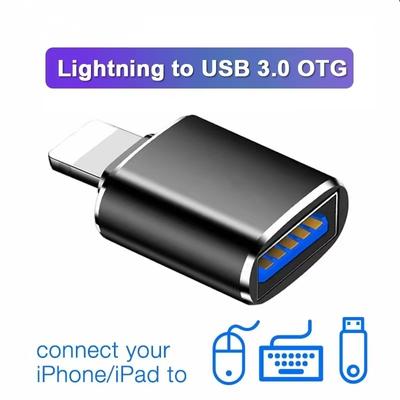 Adaptador de iluminação para USB OTG para iPhone 14 13 12 11 X Xs Pro Max 7 8 Plus 12 Mini iPad iOS 17 16 15 14 13 Conversor de dados Câmera U Disk adaptador
