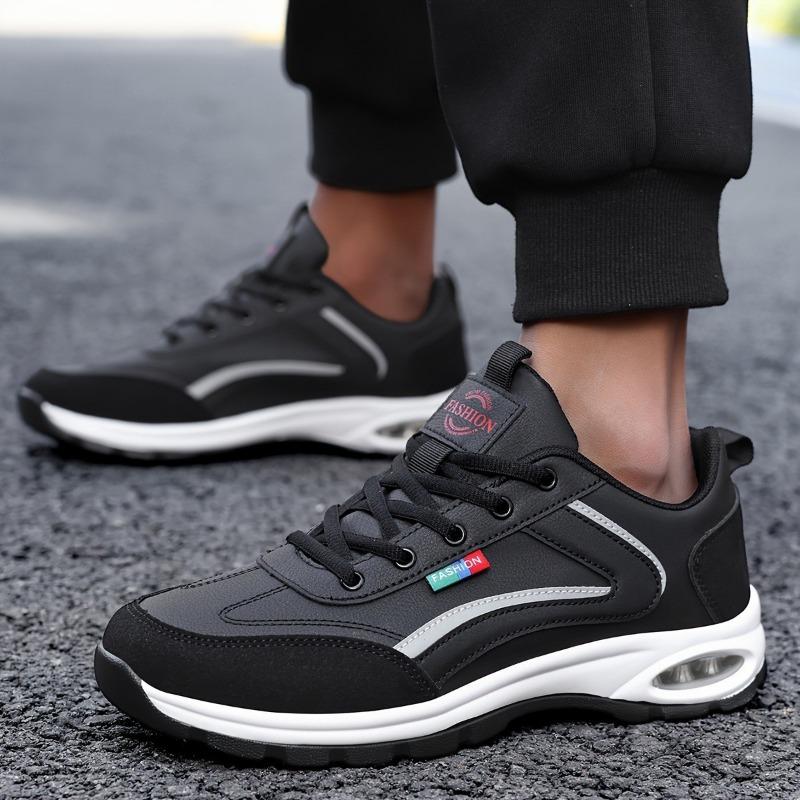 Large Size Men's Shoes Spring and Autumn New Waterproof Leather Surface Light and Comfortable Platform Casual Shoes Outdoor Sports Running Work Shoes