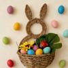 Handwoven Rabbits Ear Shape Flower Basket Natural Rattan Breathable Flower Holder for Home Decors and Storage