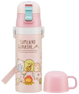 Skater Kids 2WAY Edelstahl-Wasserflasche mit Becher Sumikko Gurashi Camp 430 ml SKDC4-A