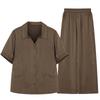 Women's Plus Size 2-Piece Set, Short Sleeve Button Top & Wide Leg Pants (XL-5XL)