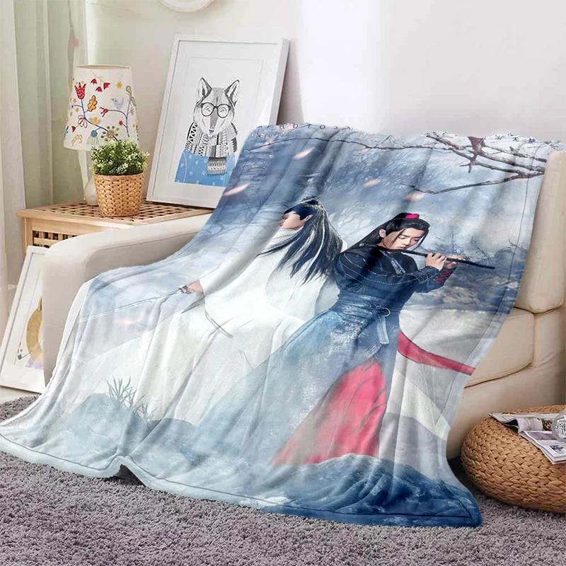 Drama The Untamed xiao zhan wang yi bo Weiche Überwurfdecke, Überwurfdecke, weiche Cartoon-bedruckte Tagesdecke, Tagesdecke, Sofa-Geschenk