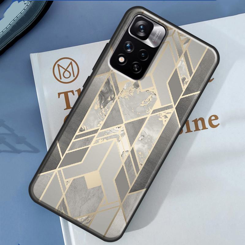 Marble Geometric Case For Xiaomi Redmi 13C 10C 12C 14C Redmi Note 14 13 Pro 12 11 9 10 9S 10S 11S 12S Cover