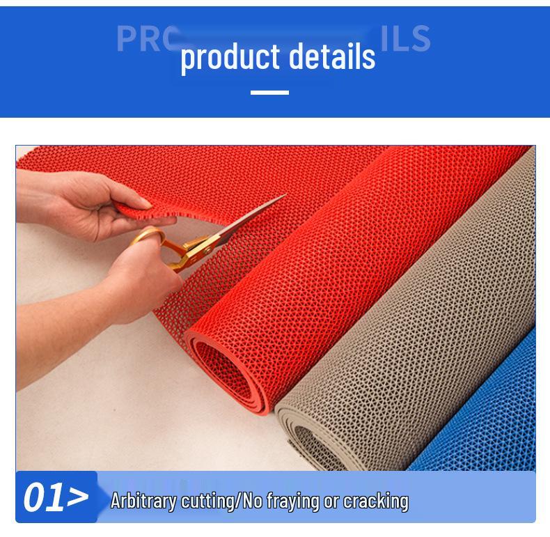 3.5mm Non-Slip Waterproof PVC Mesh Floor Mat for Bathroom, Toilet, Outdoor & Pool Areas