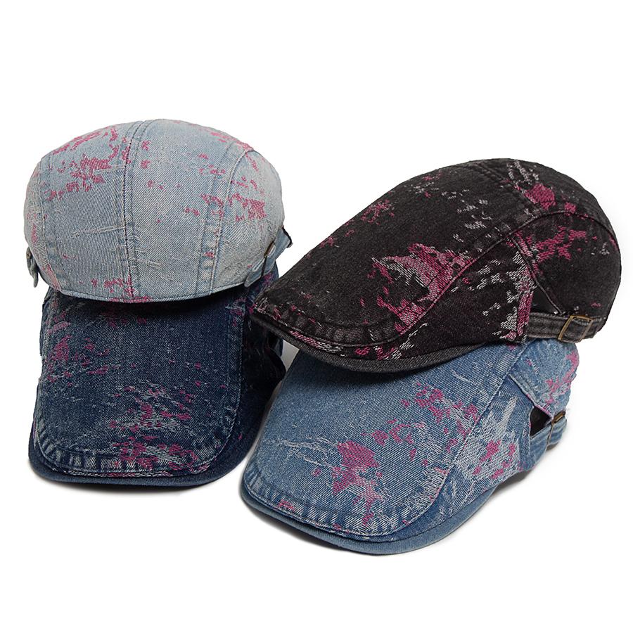 VårModeTryckDenimDamBaskerSommarMjukToppAndningsbarSolskyddshattHerrPlattKepsNewsboyKepsarJusterbar